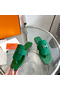 Hermes Galerie Sandals In Green Suede Leather Replica