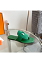 Hermes Galerie Sandals In Green Suede Leather Replica