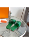 Hermes Galerie Sandals In Green Suede Leather Replica