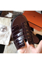 Hermes Izmir Sandals In Bordeaux Shiny Niloticus Crocodile Replica