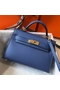Hermes Kelly Mini II Bag In Blue Agate Epsom Leather GHW Replica