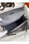 Hermes Kelly Pochette Handmade Bag In Gris Agate Ostrich Leather Replica