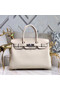 Hermes original Epsom Leather HB35O cream&silver Metal Replica