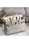 Hermes original Epsom Leather HB35O cream&silver Metal Replica