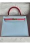 Hermes Original Epsom Leather KEL2578 skyblue&pink Replica