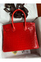 Hermes Birkin 30 Handmade Bag In Red Crocodile Niloticus Shiny Skin Replica