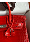 Hermes Birkin 30 Handmade Bag In Red Crocodile Niloticus Shiny Skin Replica