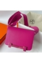Hermes Geta Handmade Bag In Rose Purple Chevre Mysore Leather Replica
