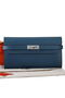 Hermes Kelly Original Saffiano Leather Bi-Fold Wallet A708 Dark Blue Replica