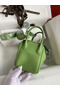 Hermes Mini Lindy Handmade Bag In Vert Cypres Clemence Leather Replica