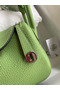 Hermes Mini Lindy Handmade Bag In Vert Cypres Clemence Leather Replica