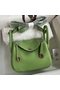 Hermes Mini Lindy Handmade Bag In Vert Cypres Clemence Leather Replica
