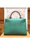 HERMES Ostrich Leather Toto Bag 1788 Green Replica