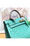 HERMES Ostrich Leather Toto Bag 1788 Green Replica
