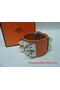 2009 Hermes Orange Leather Silver Bangle 1171 Replica