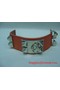 2009 Hermes Orange Leather Silver Bangle 1171 Replica