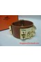 2010 Hermes Brown Leather Gold Bangle 1171 Replica