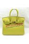 Hermes Birkin 25CM Tote Bag Original Leather H25T Lemon Replica