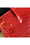 Hermes Birkin 30 Handmade Bag In Red Crocodile Niloticus Shiny Replica