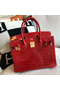 Hermes Birkin 30 Handmade Bag In Red Crocodile Niloticus Shiny Replica