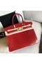 Hermes Birkin 30 Handmade Bag In Red Crocodile Niloticus Shiny Replica