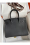 Hermes Birkin 30 Retourne Handmade Bag In Black Clemence Leather Replica