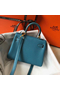 Hermes Kelly 20cm Bag In Blue Jean Clemence Leather GHW Replica