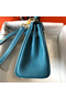 Hermes Kelly 20cm Bag In Blue Jean Clemence Leather GHW Replica