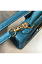 Hermes Kelly 20cm Bag In Blue Jean Clemence Leather GHW Replica