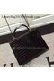 Hermes Kelly 28cm Shoulder Bag Croco Leather K28 Black Replica