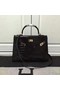 Hermes Kelly 28cm Shoulder Bag Croco Leather K28 Black Replica