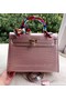 Hermes Kelly 32cm Shoulder Bag Pink Croco Leather K32CL Gold Replica