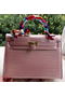Hermes Kelly 32cm Shoulder Bag Pink Croco Leather K32CL Gold Replica