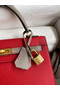 Hermes Kelly Sellier 25 Bicolor Bag in Red and Etain Epsom Calfskin Replica
