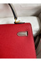 Hermes Kelly Sellier 25 Bicolor Bag in Red and Etain Epsom Calfskin Replica