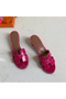 Hermes Oasis Sandals In Rose Red Shiny Niloticus Crocodile Replica