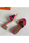 Hermes Oasis Sandals In Rose Red Shiny Niloticus Crocodile Replica