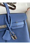 Hermes Birkin 25 Retourne Handmade Bag In Blue Agate Epsom Calfskin Replica