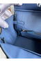 Hermes Birkin 25 Retourne Handmade Bag In Blue Agate Epsom Calfskin Replica