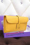 Hermes Jige Clutch Bag Calfskin Leather H258 Lemon Replica