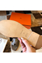 Hermes Oran Slide Sandals In Taupe Epsom Calfskin Replica
