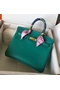Hermes Birkin 25 Handmade Bag In Malachite Swift Leather Replica