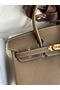Hermes Birkin 25 Handmade Bag In Taupe Clemence Leather Replica