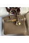 Hermes Birkin 25 Handmade Bag In Taupe Clemence Leather Replica