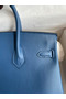 Hermes Birkin 25 Retourne Handmade Bag In Deep Blue Swift Calfskin Replica
