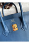 Hermes Birkin 25 Retourne Handmade Bag In Deep Blue Swift Calfskin Replica