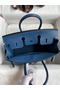 Hermes Birkin 25 Retourne Handmade Bag In Deep Blue Swift Calfskin Replica