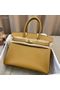Hermes Birkin 25CM Tote Bag Original Leather H25T Yellow Replica