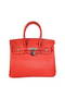Hermes Birkin 25CM Tote Bags Togo Leather Red Silver Replica