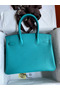 Hermes Birkin 30 Retourne Handmade Bag In Blue Paon Epsom Calfskin Replica